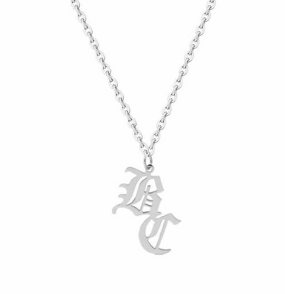 Old English Initial Custom Necklace