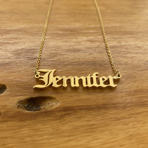 Old English Name Necklace