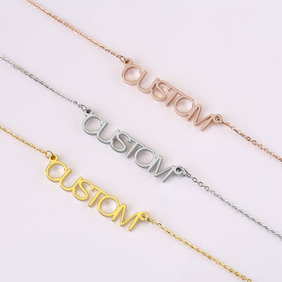 Straight Letter Custom Name Necklace