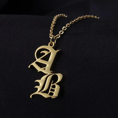 Old English Initial Custom Necklace