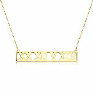 Roman Numeral Date Necklace