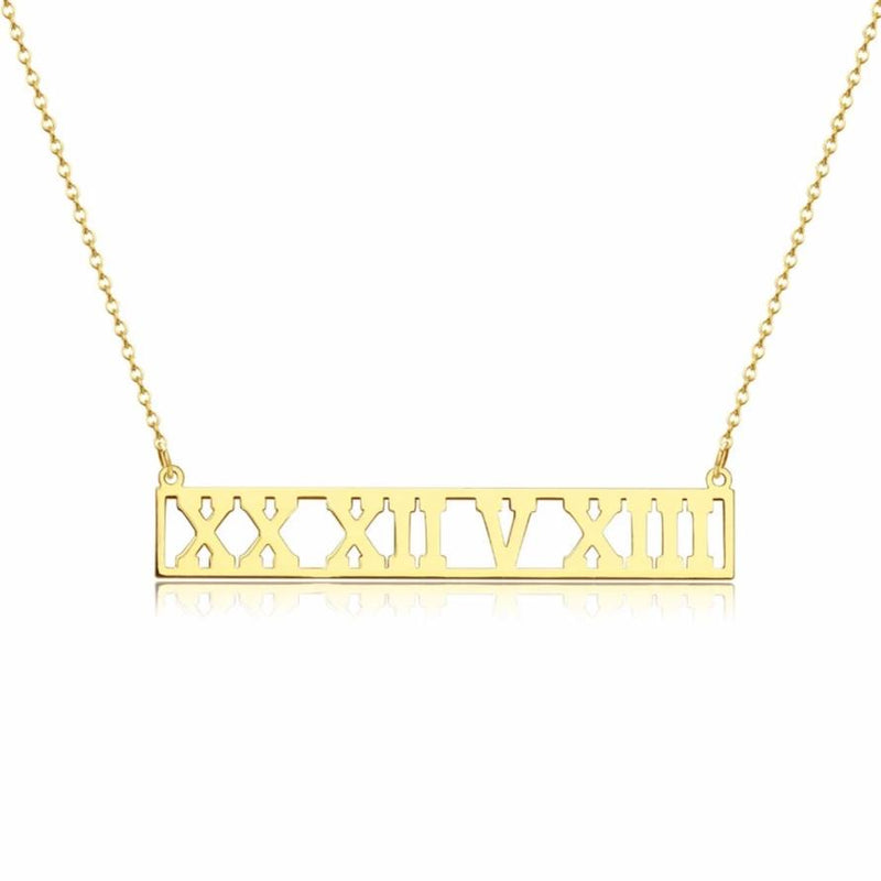 Roman Numeral Date Necklace