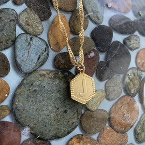 Hexagon Letter Necklace